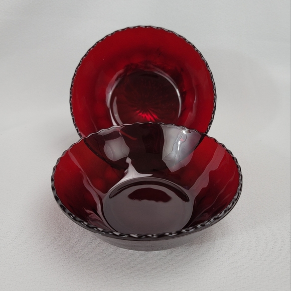 Vtg Royal Ruby Fruit Dessert Bowls - Picture 1 of 9